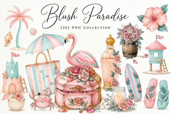 Download Summer Flamingo Clipart PNG Bundle - Png Collection