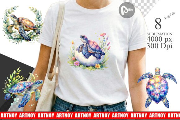 Download Boho Floral Sea Turtle Sublimation PNG - Png Collection