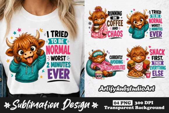 Download Funny Highland Cow Quote Sublimation PNG - Png Collection