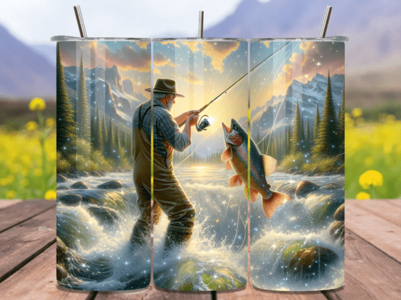 Download Mountain River Trout Fishing Tumbler PNG - Png Collection