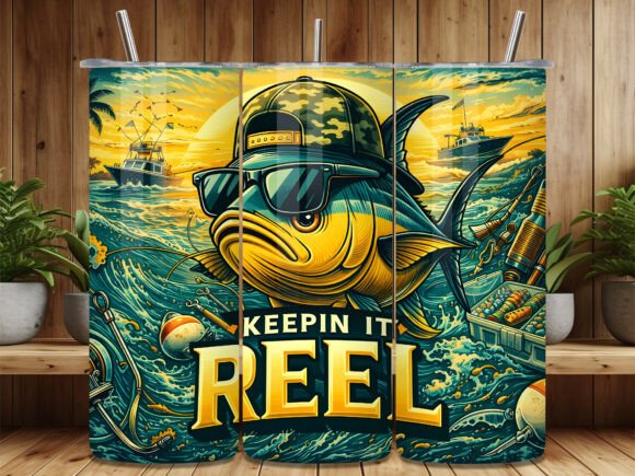 Download Keepin It Reel Fishing Tumbler Wrap - Premium Resources