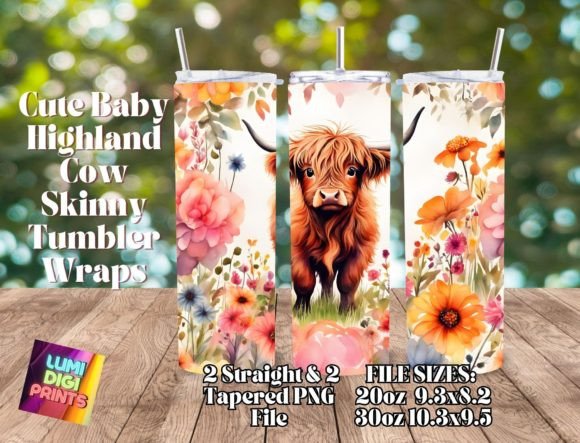 Download Highland Cow Watercolor Tumbler Wrap PNG - Png Collection