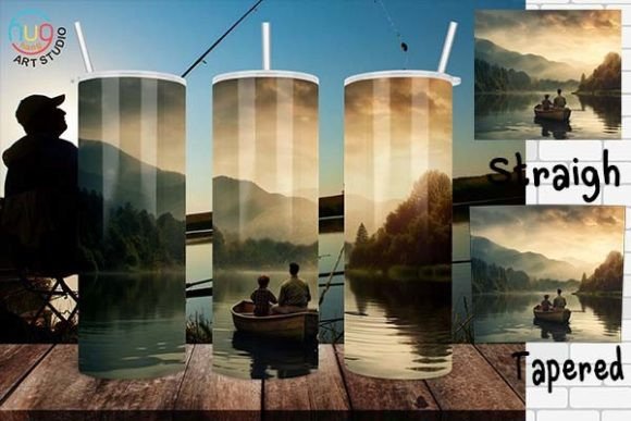 Download Father and Son Fishing Tumbler Wrap Png - Png Collection