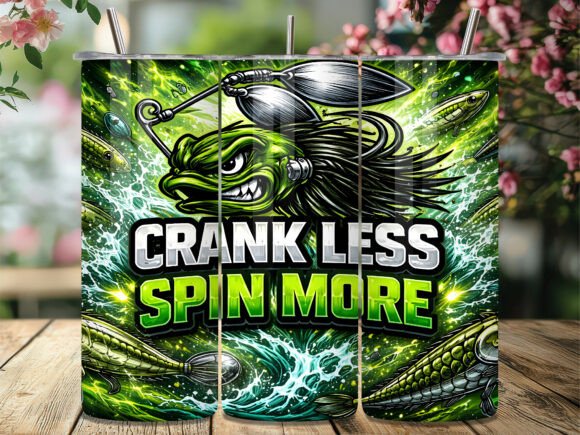 Download Crank Less Spin More Fishing Tumbler PNG - Png Collection