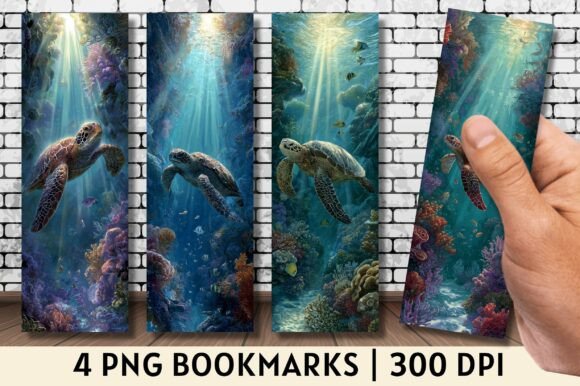 Download Blue Underwater Turtle Life Bookmark PNG - Turtle life Collection