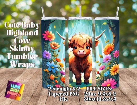 Download Highland Cow Watercolor Tumbler Wrap PNG - Png Collection