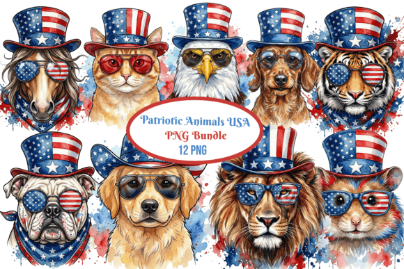 Download Patriotic Animals USA PNG Bundle - Png Collection