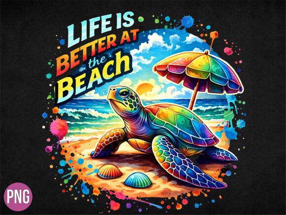 Download Life is Better at the Beach Turtle PNG - Png Collection