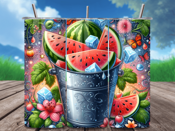 Download Watermelon Ice Bucket Summer Tumbler Png - Png Collection