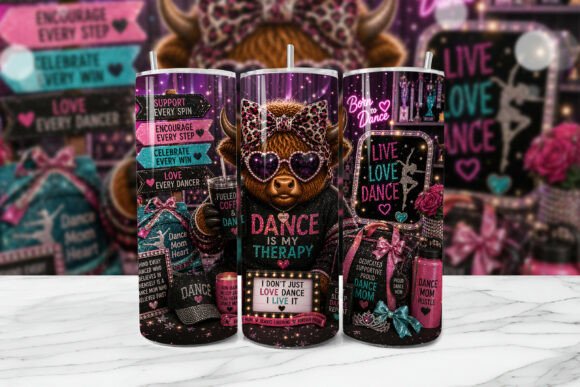 Download Dance Mom Highland Cow Tumbler Wrap PNG - Png Collection