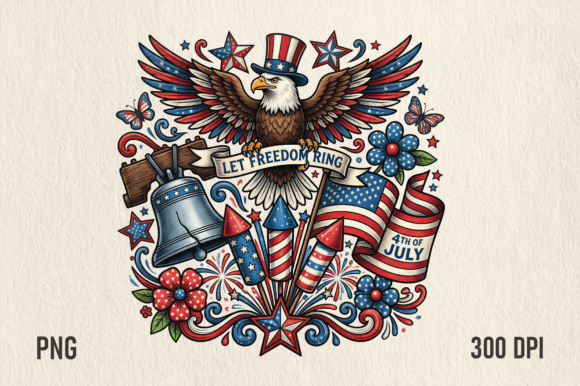 Download Let Freedom Ring Eagle Patriotic PNG Art - Png Collection