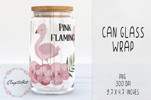 Download Watercolor Flamingo 16 Oz Can Glass PNG - Png Collection
