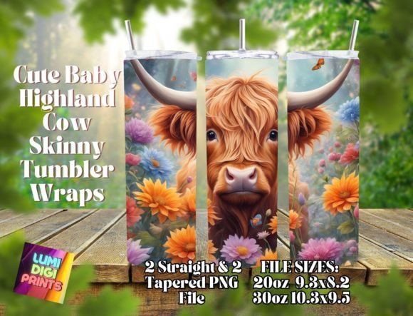 Download Highland Cow Watercolor Tumbler Wrap PNG - Png Collection