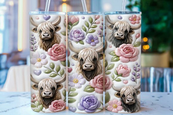 Download Inflated Highland Cow Tumbler Wrap PNG - Png Collection