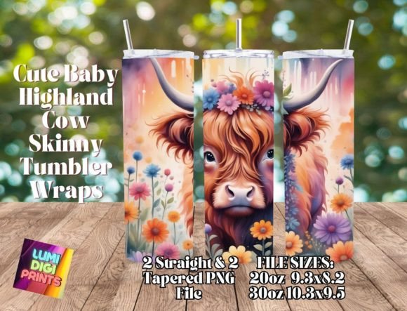 Download Highland Cow Watercolor Tumbler Wrap PNG - Png Collection