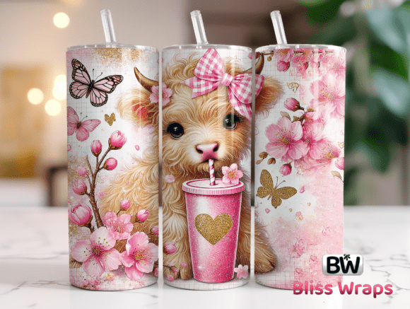 Download Highland Cow Tumbler Wraps PNG - Png Collection