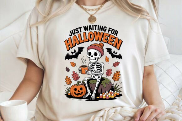 Download Skeleton Waiting for Halloween Shirt PNG - Png Collection